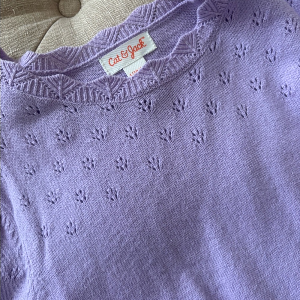 Cat & Jack Light Purple Kids Dress 2pc with sweater